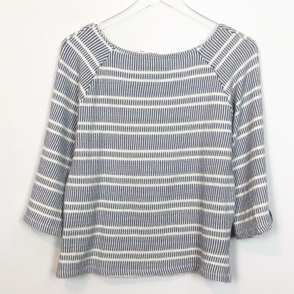 Postmark Blue & White Striped Flare Sleeve Top S - Picture 2 of 8